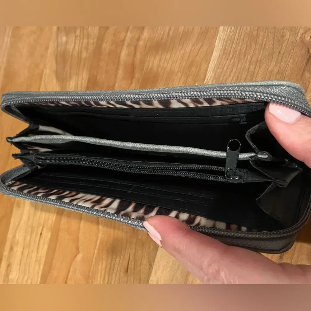 Nicole Miller Zip Around Wallet Grey